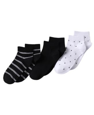 Women's 3-Pack Cotton Stripe and Dot Quarter Socks