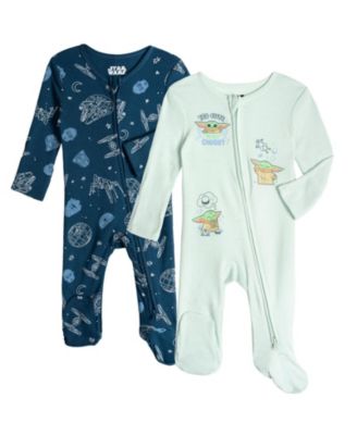 Baby (Newborn-12M) 2-Pack Jersey Knit Zip Front Footed Coveralls