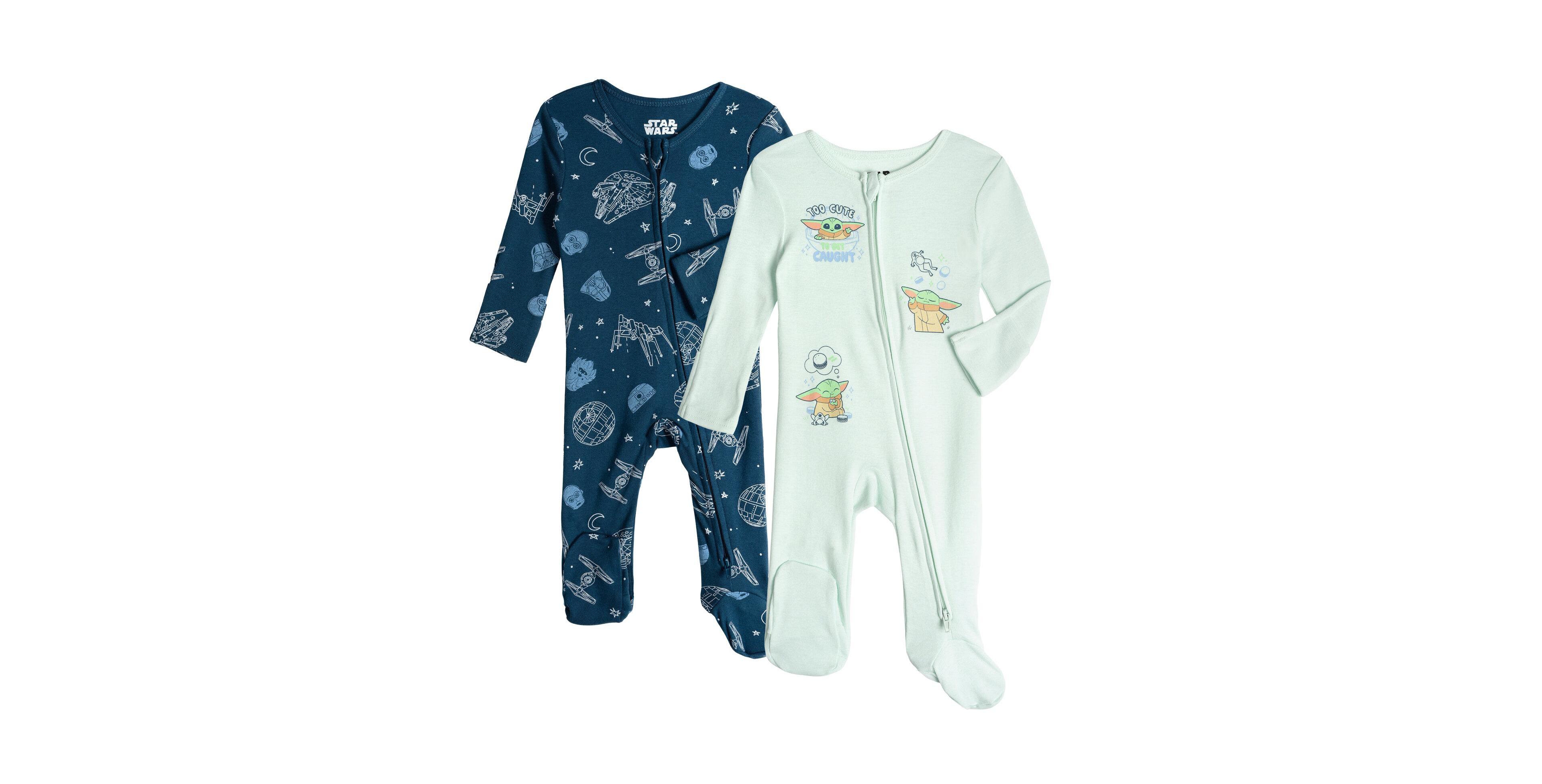 The Mandalorian Baby (Newborn-12M) 2-Pack Jersey Knit Zip Front Footed Coveralls
