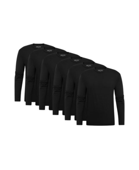 Мужские топы EPIC FITS Long Sleeve Crew Neck, 6-Pack, цвет: Чёрный