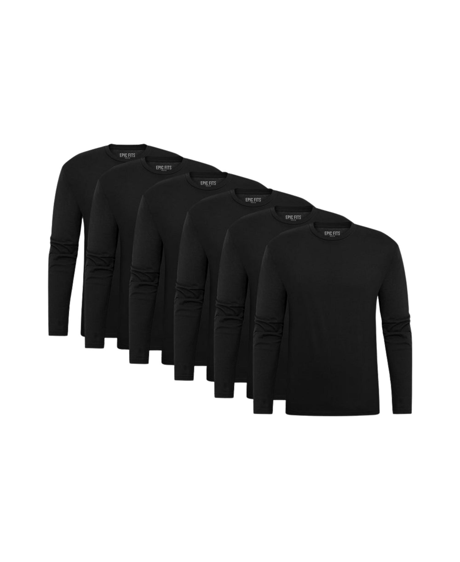 Men's Long Sleeve Crew Neck, 6-Pack