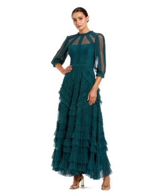 macy's chiffon maxi dress After Six Deep V-Neck Chiffon Maxi Dress