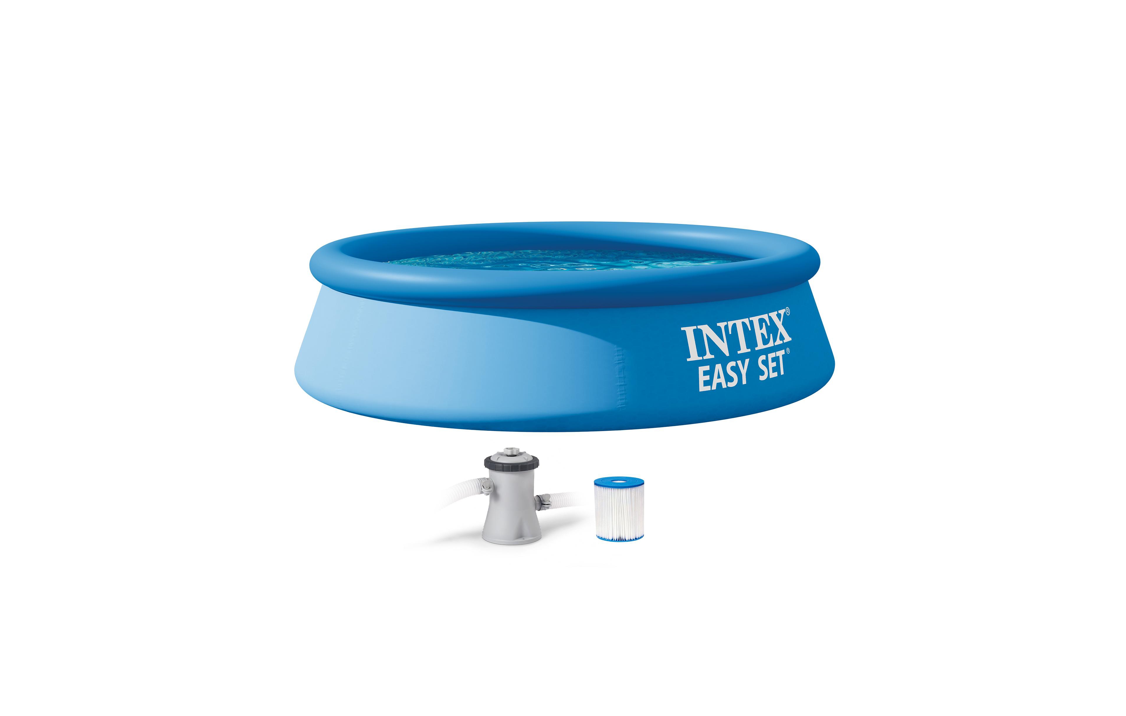Intex 28107EH 8 x 24 Inch Easy Set Inflatable Swimming Pool with Filter