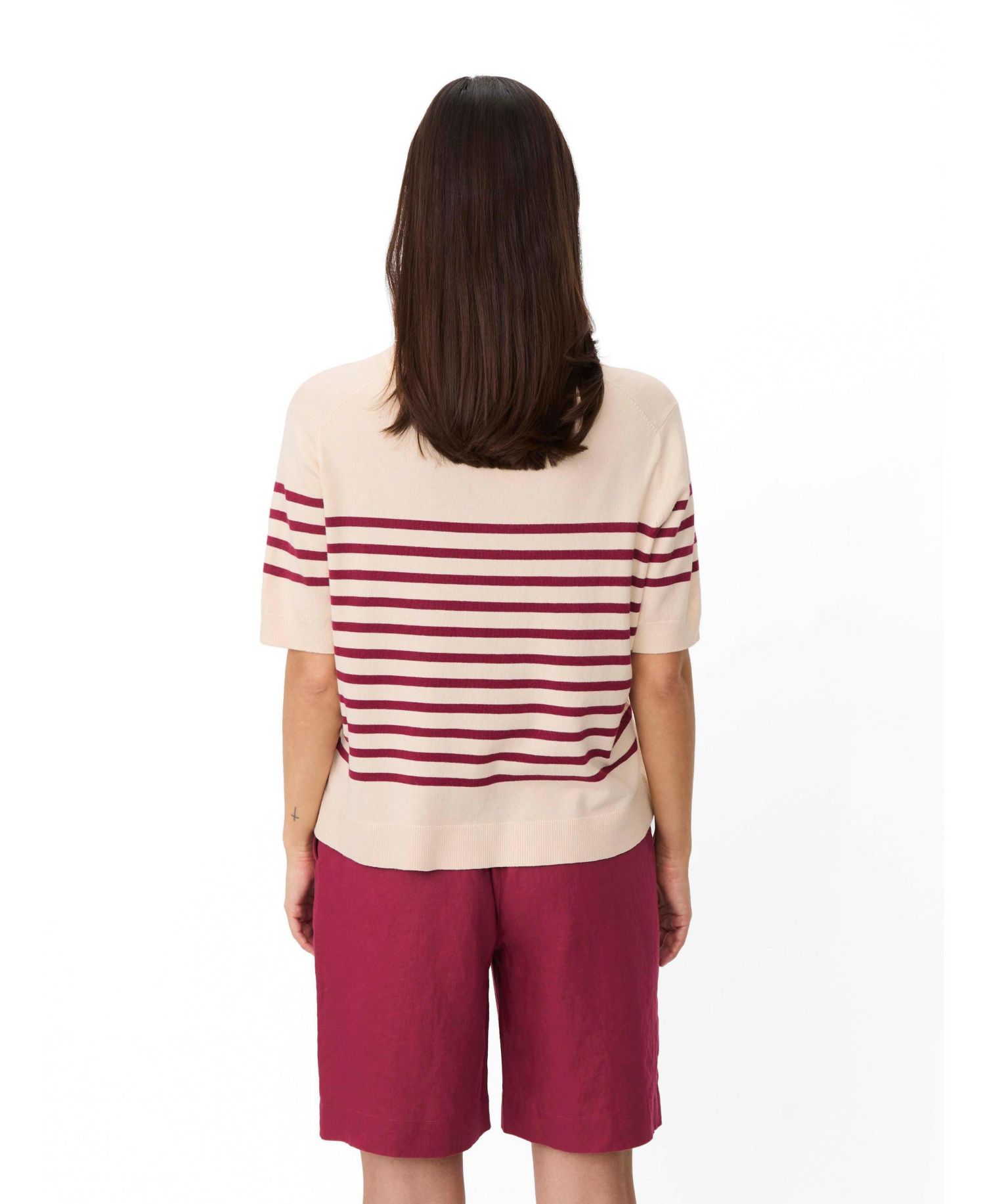 Women's Maflorayne Striped Shot Sleeve Knit Top