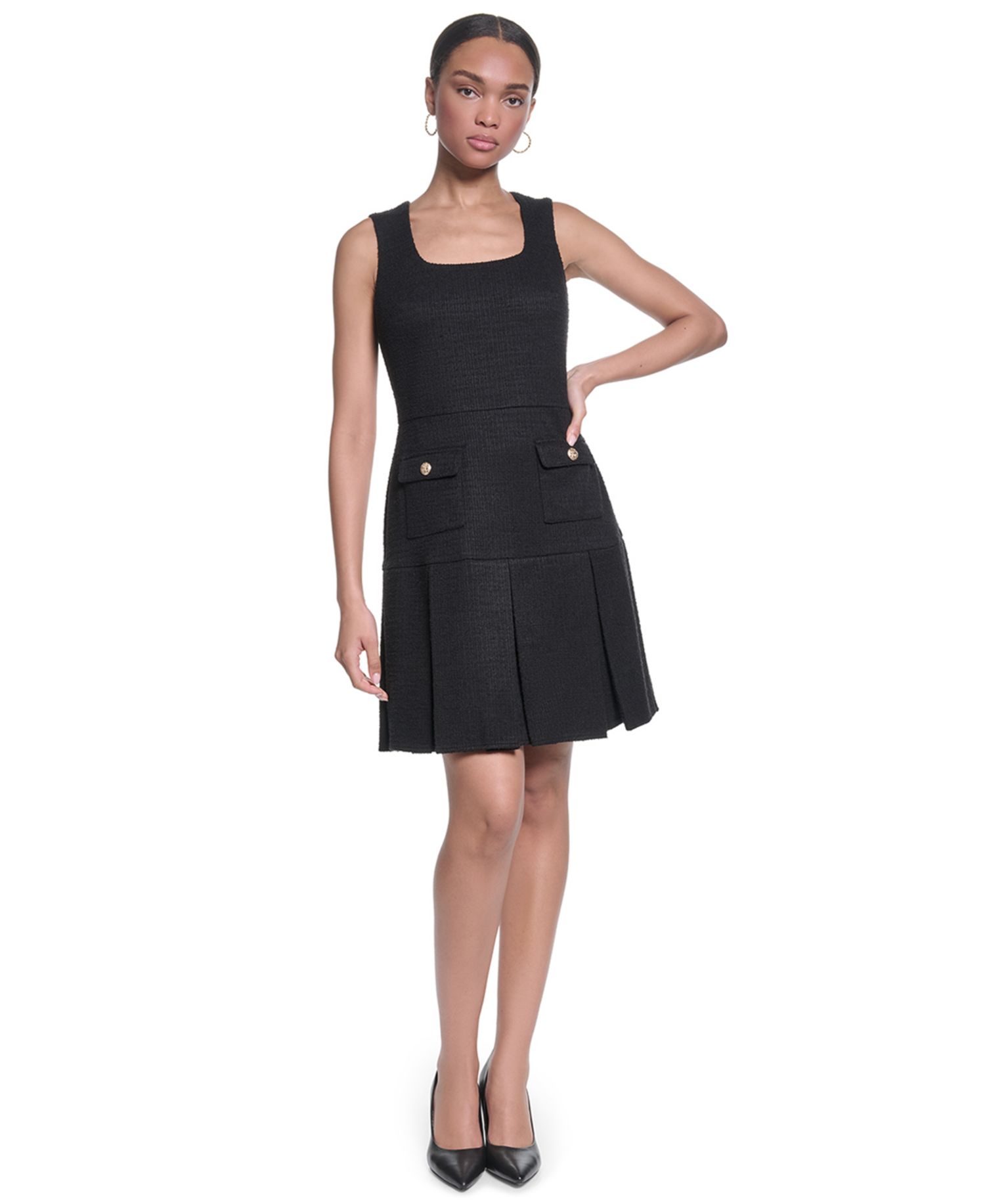 Women's Knit Tweed Shift Dress