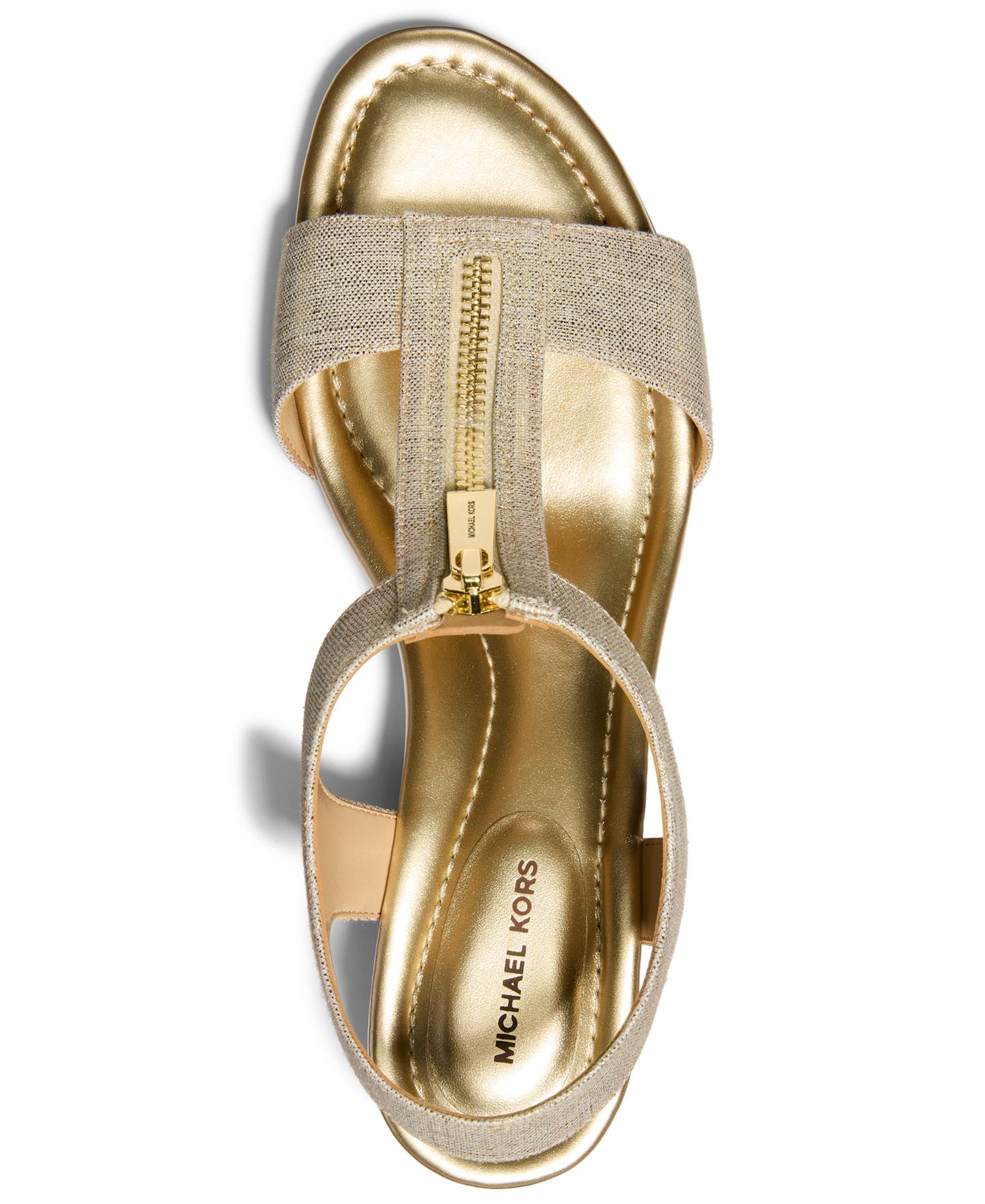 Женские сандалии Michael Kors Berkley Wedge, цвет: Бледный золотой льняной — фото 3