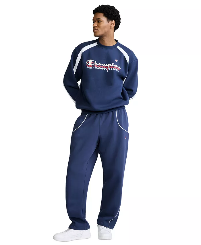 Men's Piped Open Bottom Relaxed-Fit Pants - thumbnail 2