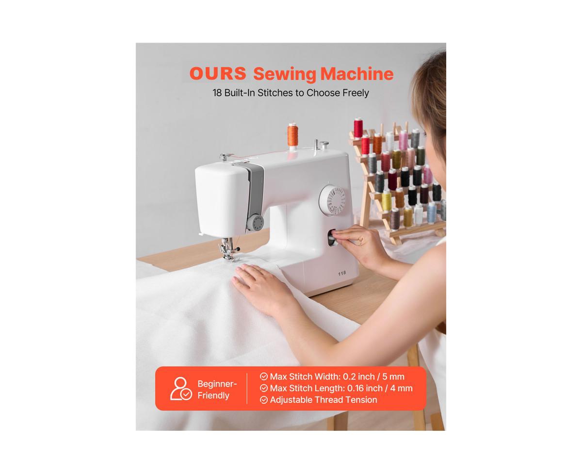 Yobtop Diy Tool Kit, Sewing Machine. Portable Electric Sewing Machine, 18 Stitch Applications, Automatic Needle Threader,Free Arm Mode,Foot Pedal