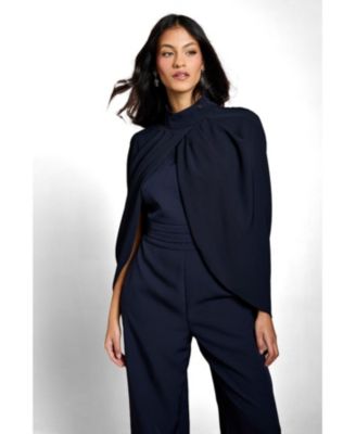 Coast Women's High Neck Cape Wide Leg Jumpsuit - Macy's