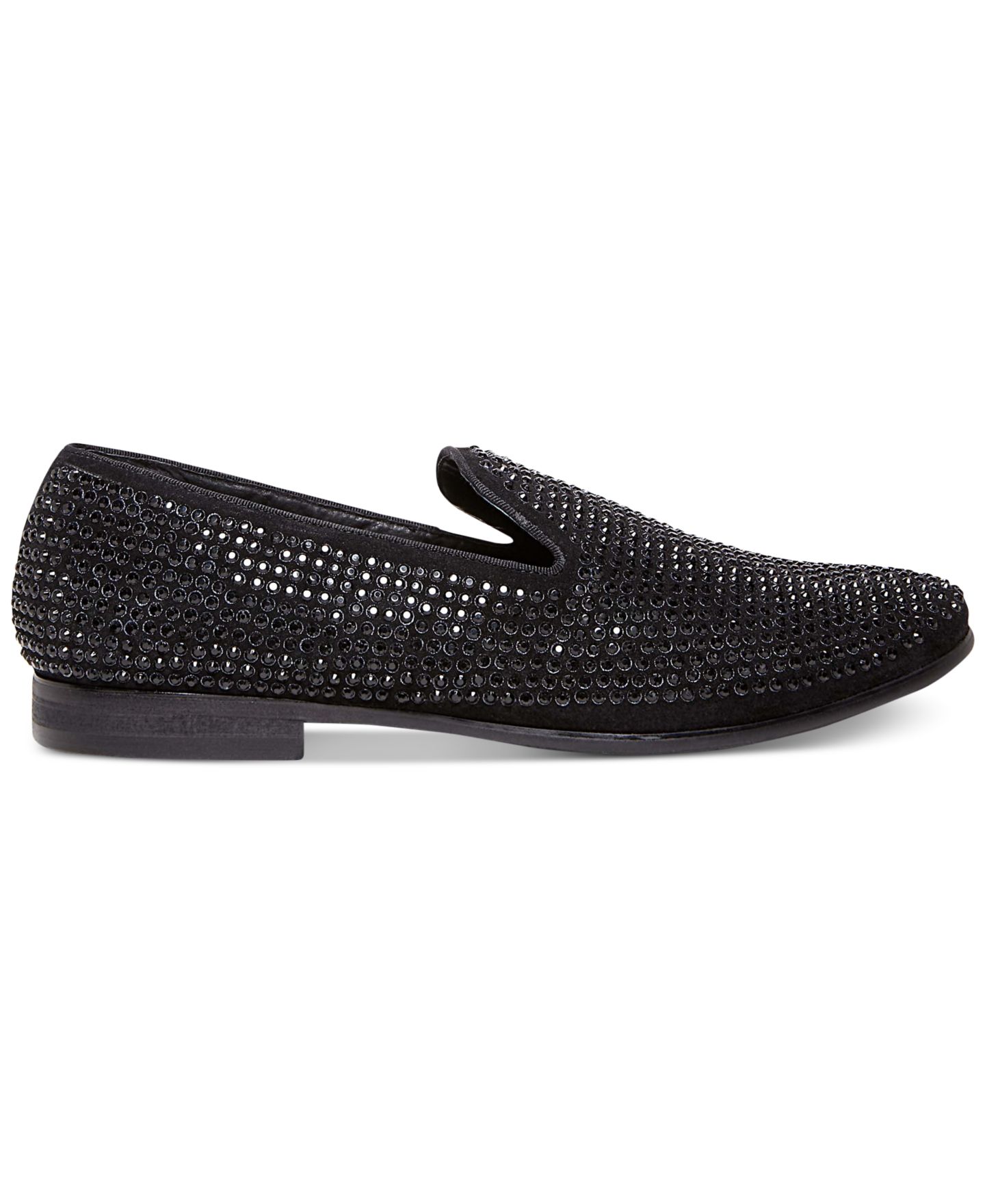 Мужские тапочки Steve Madden Caviar Rhinestone Smoking Slipper, цвет: Чёрный — фото 2