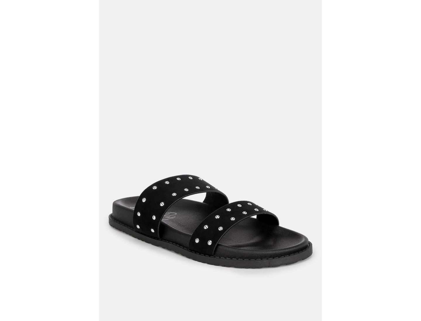 Женские балетки London Rag Stud Embellished Slip On Flats, цвет: Чёрный — фото 1