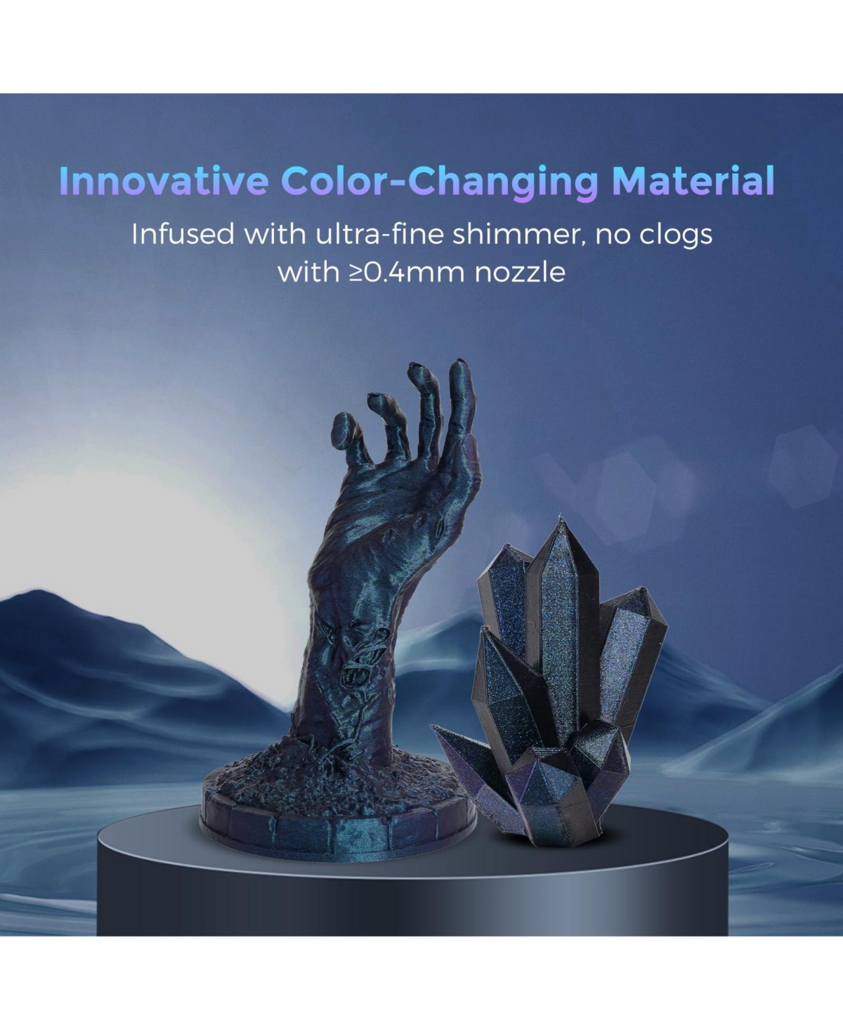 Flashforge 1.75mm Pla 3D Printer Filament, 1kg – Burnt Titanium Chameleon Color-Changing
