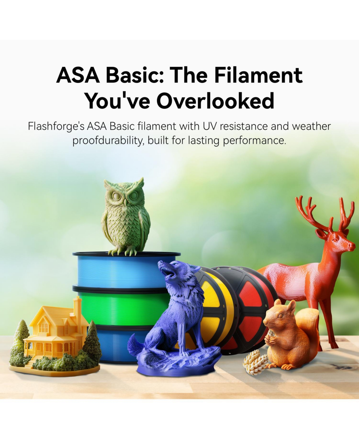 Flashforge Asa Filament 1.75mm 1kg - Burnt Titanium High Uv-Resistant 3D Printer Filament