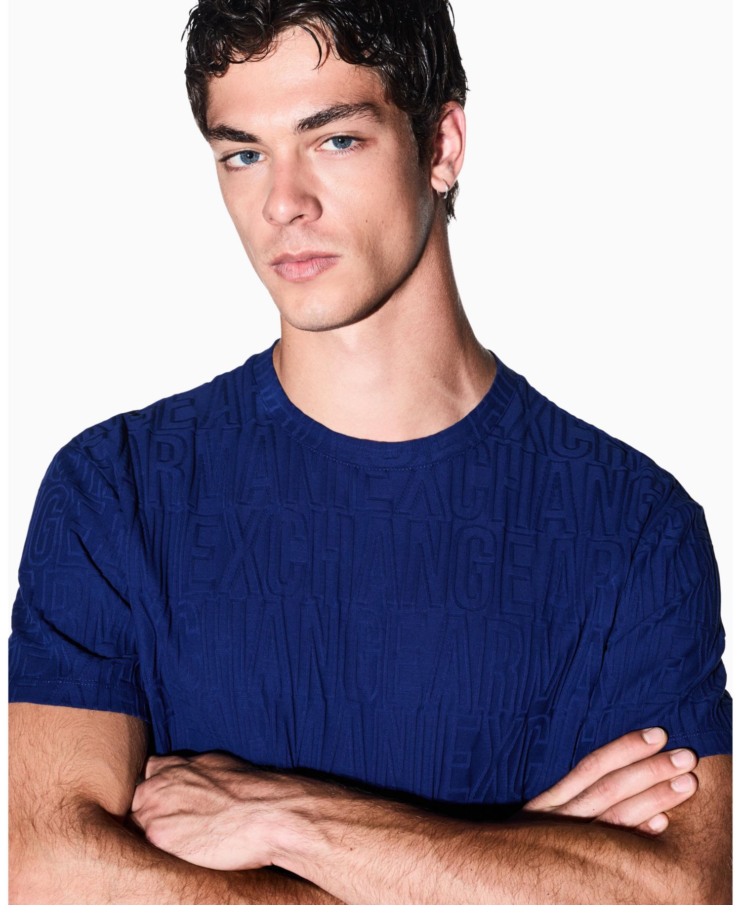 Men's All Over Logo Mercersized Cotton T-Shirt