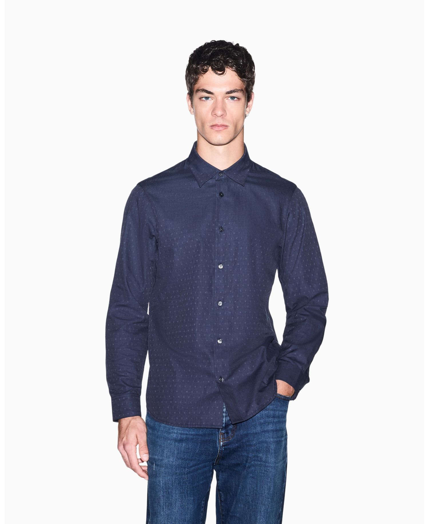 Men's Cotton Jacquard Woven Shirt