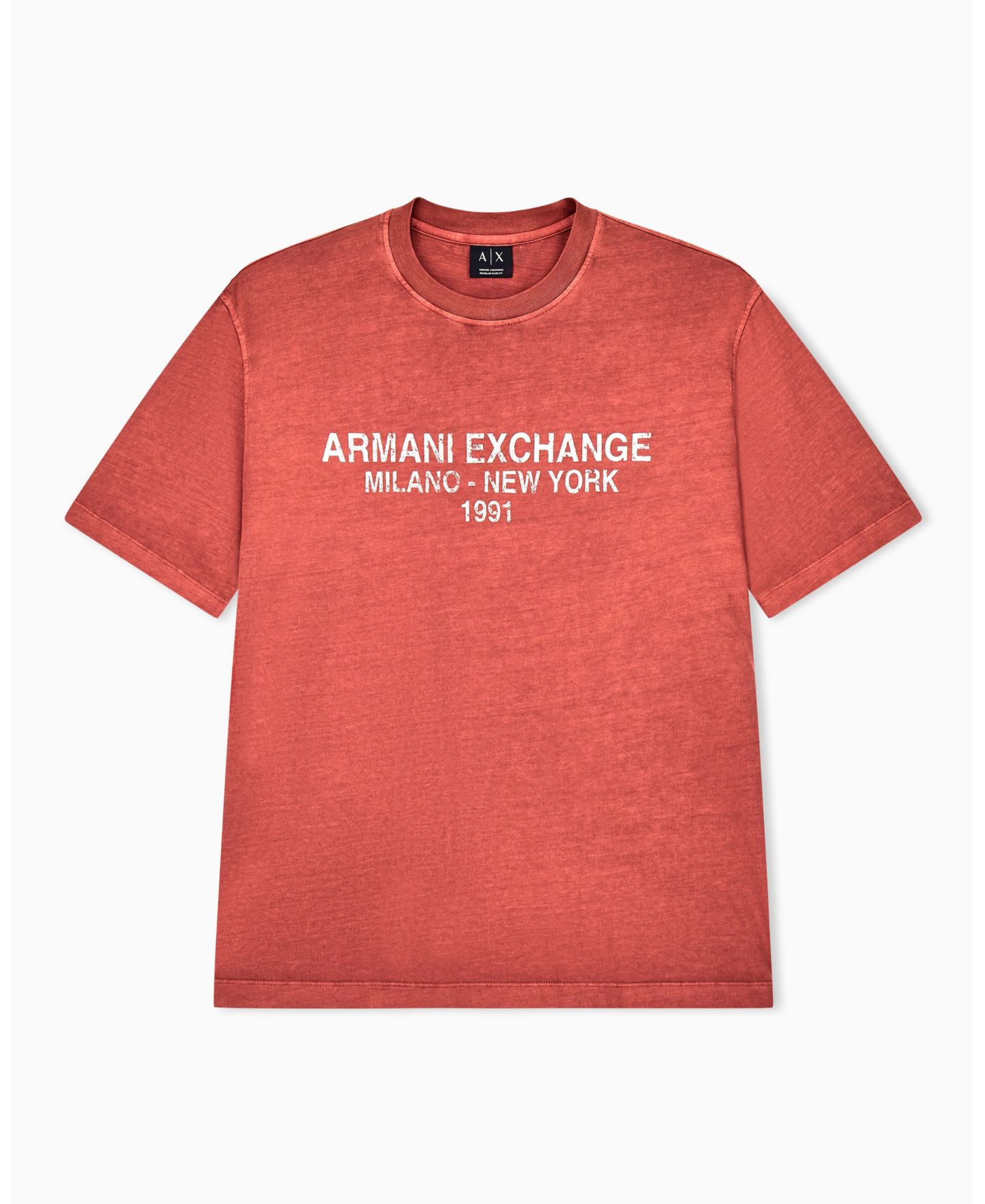 Мужская футболка A|X Armani Exchange Garment Dyed Vintage Wording, цвет: Bossa Nova — фото 2