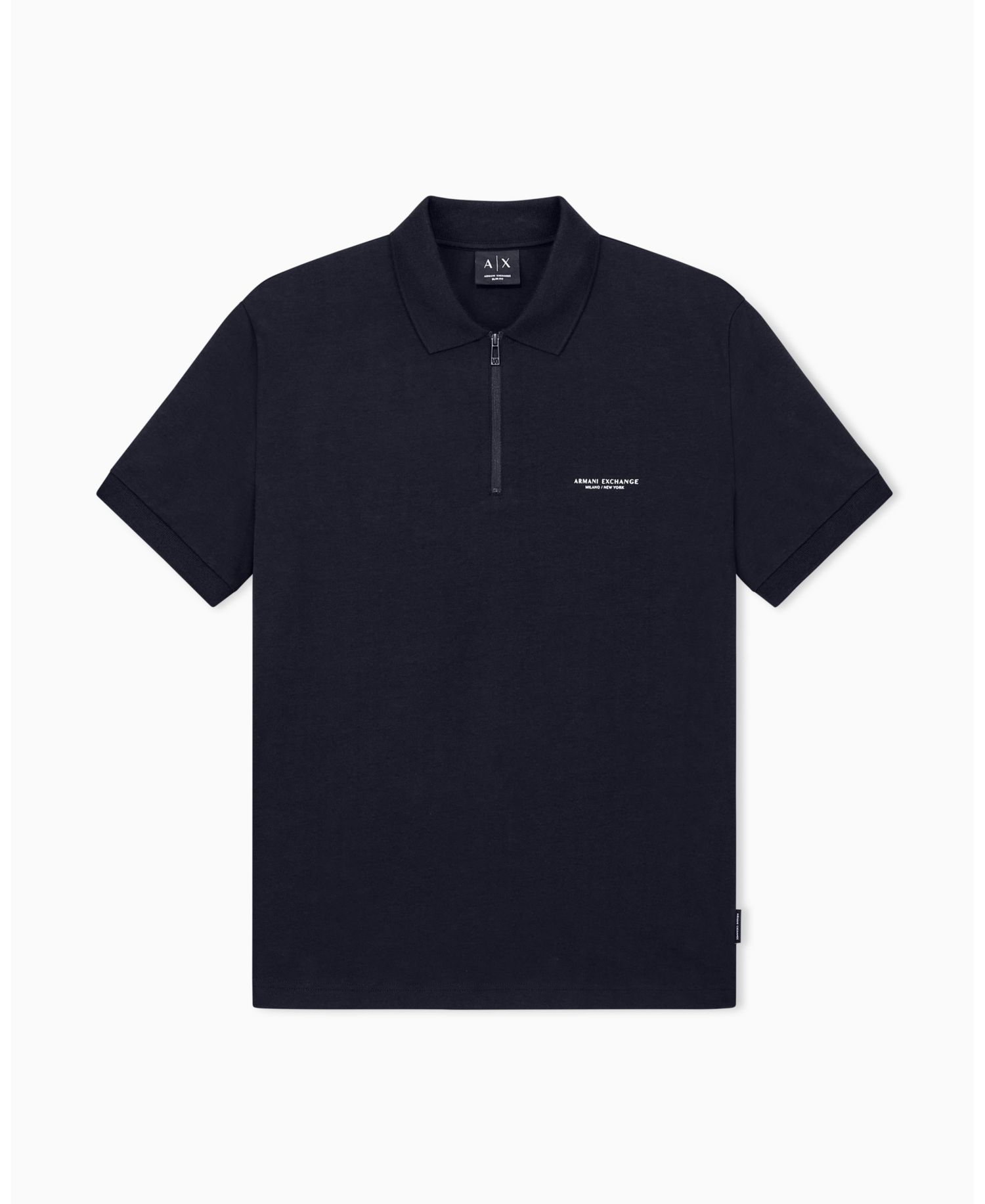 Men's Short Sleeves Zip Cotton Polo Shirt