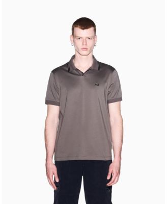 Men's Mercerized Tipping Johnny Collar Polo Shirt