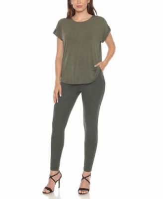 Women's Dolman Short-Sleeve Top and Scuba Pants Set