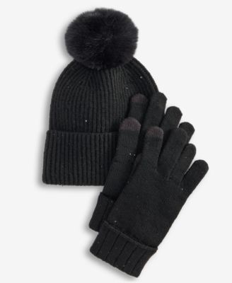 Women's Sequin Beanie and Touch Glove Gift Set