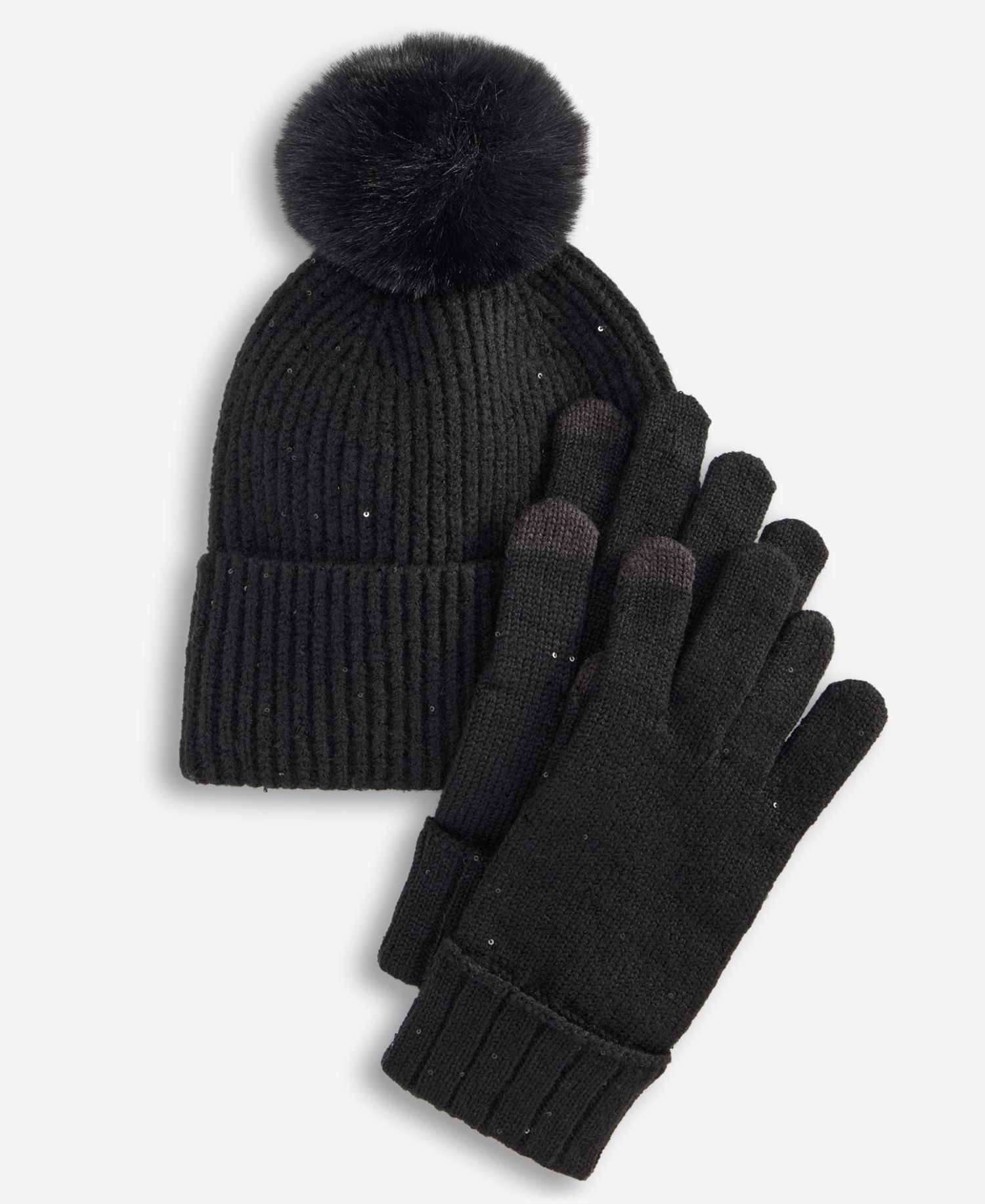 Women's Sequin Beanie and Touch Glove Gift Set