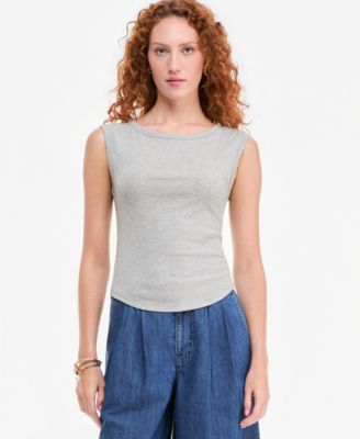 Women's Ribbed Boat-Neck Tank