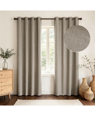 Linen Slub Blackout Grommet Pair