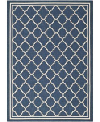 Courtyard CY6918 Navy and Beige 8' x 11' Sisal Weave Outdoor Area Rug