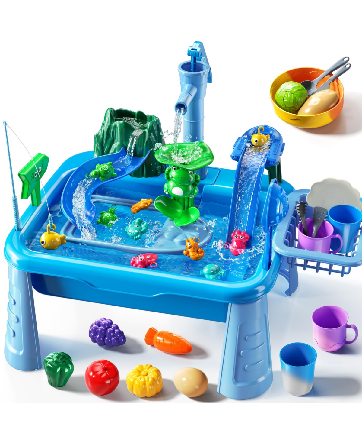Gnuadz Water Table Kids Play Sink Pump Fishing Games Sensory Toys