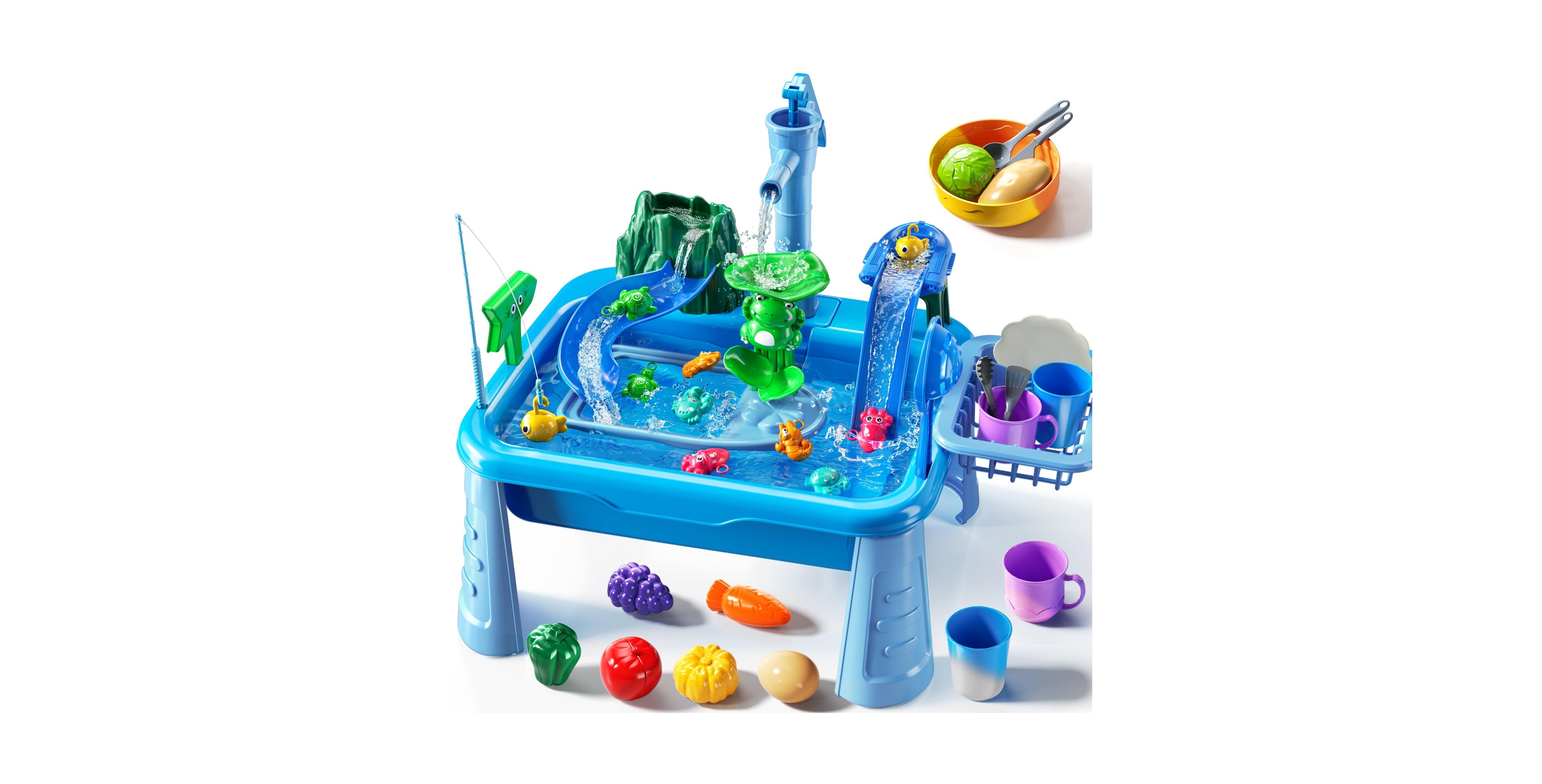Gnuadz Water Table Kids Play Sink Pump Fishing Games Sensory Toys