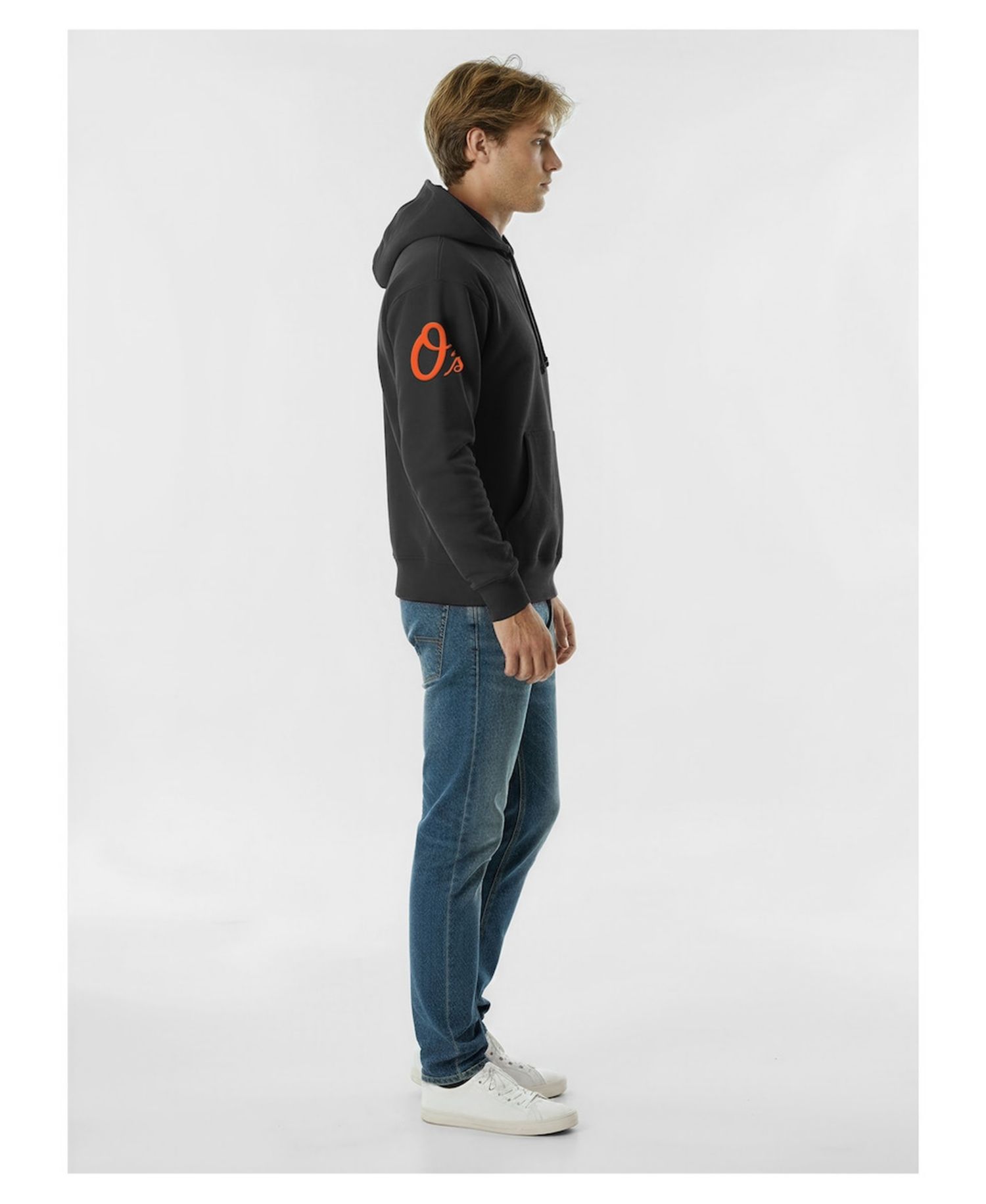 Men's Black Baltimore Orioles Reverse Weave Chenille Hoodie