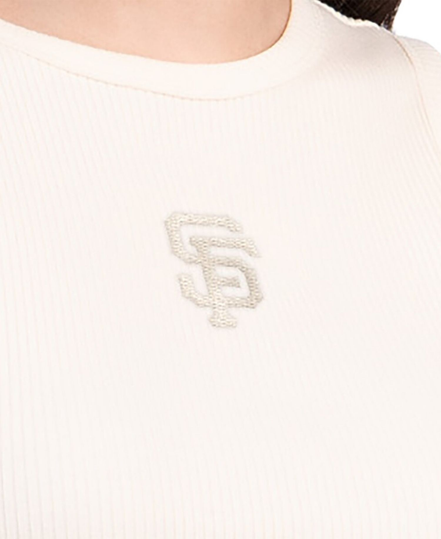 Women's Cream San Francisco Giants Pastels Ribbed Tank Top