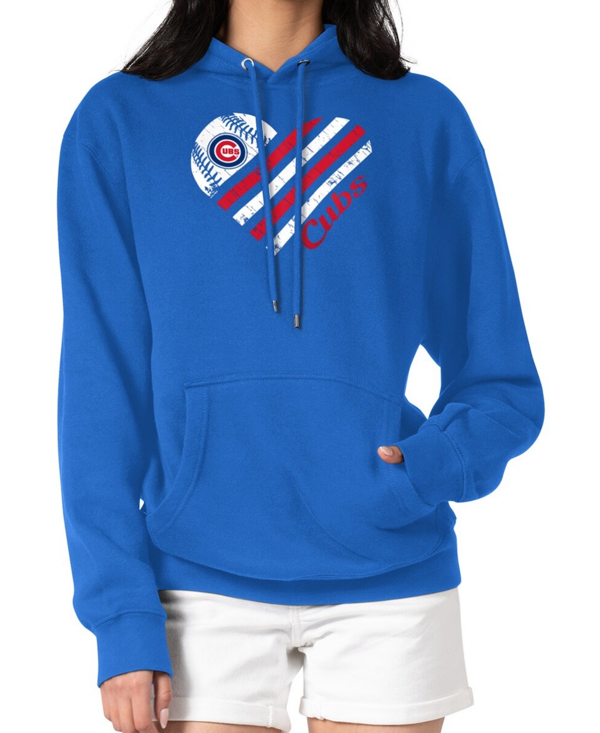 G-iii 4Her by Carl Banks Women's Royal Chicago Cubs Heart Fleece Pullover Hoodie - Royal
