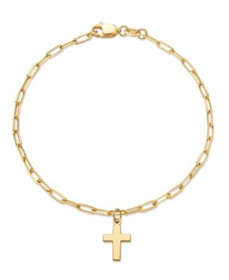 Cross Charm Paperclip Chain Bracelet