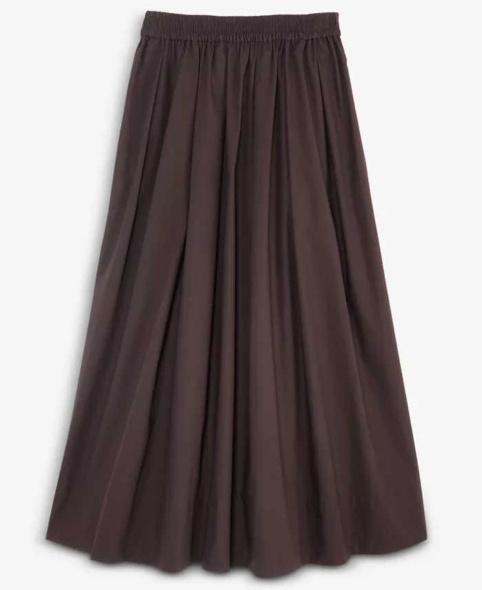 Women's Pull-On Cotton Poplin Midi Skirt - thumbnail 3