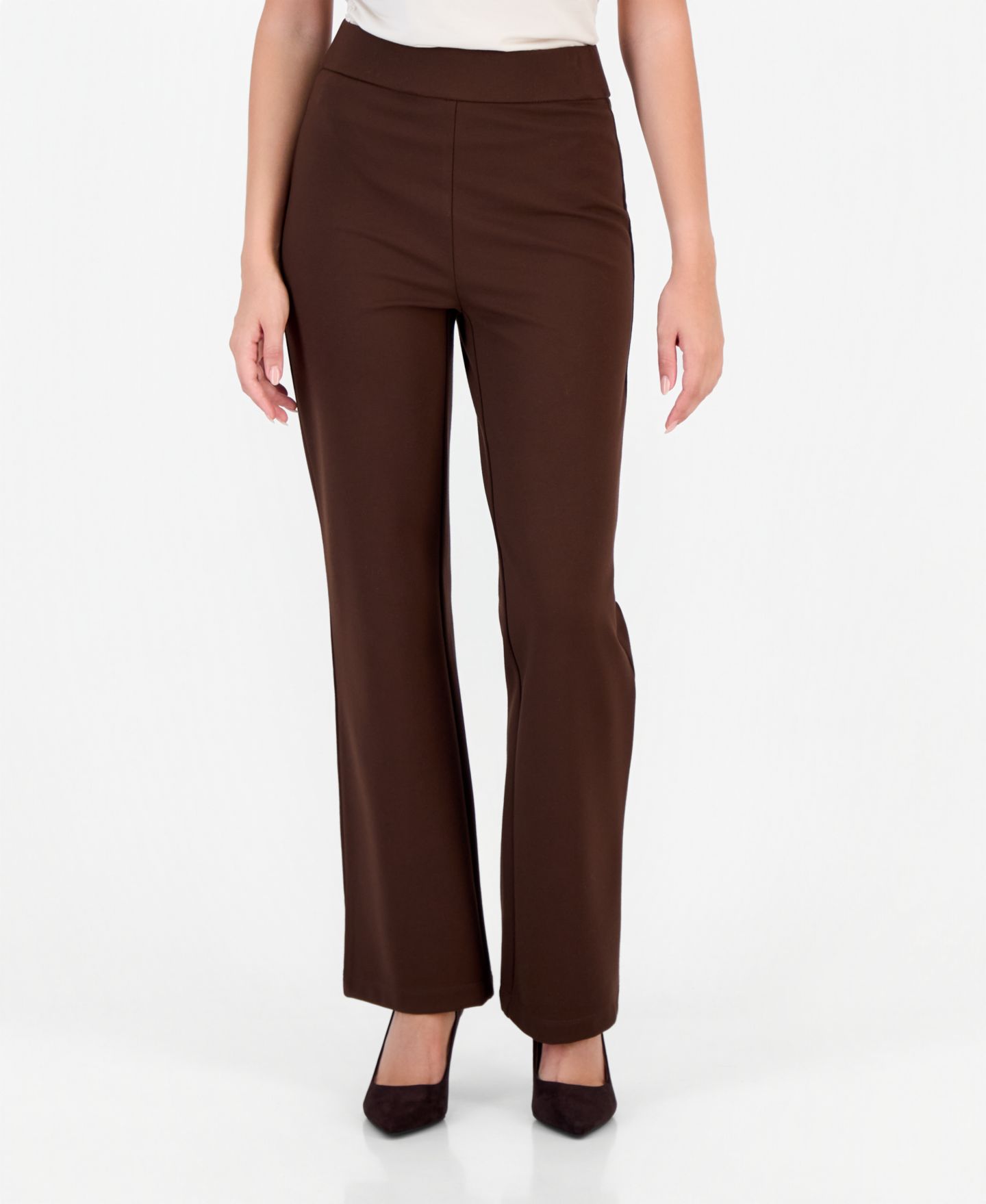 Женские брюки I.N.C. International Concepts Petite High-Rise Bootcut Pull-On, цвет: Кофейный — фото 2