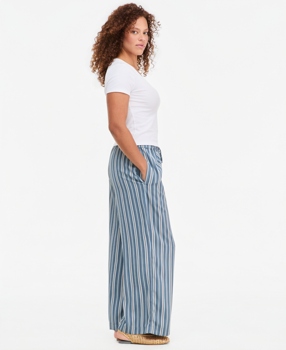 On 34th Women's Jennifer Striped High-Rise Wide-Leg Pants, Macy's Exclusive