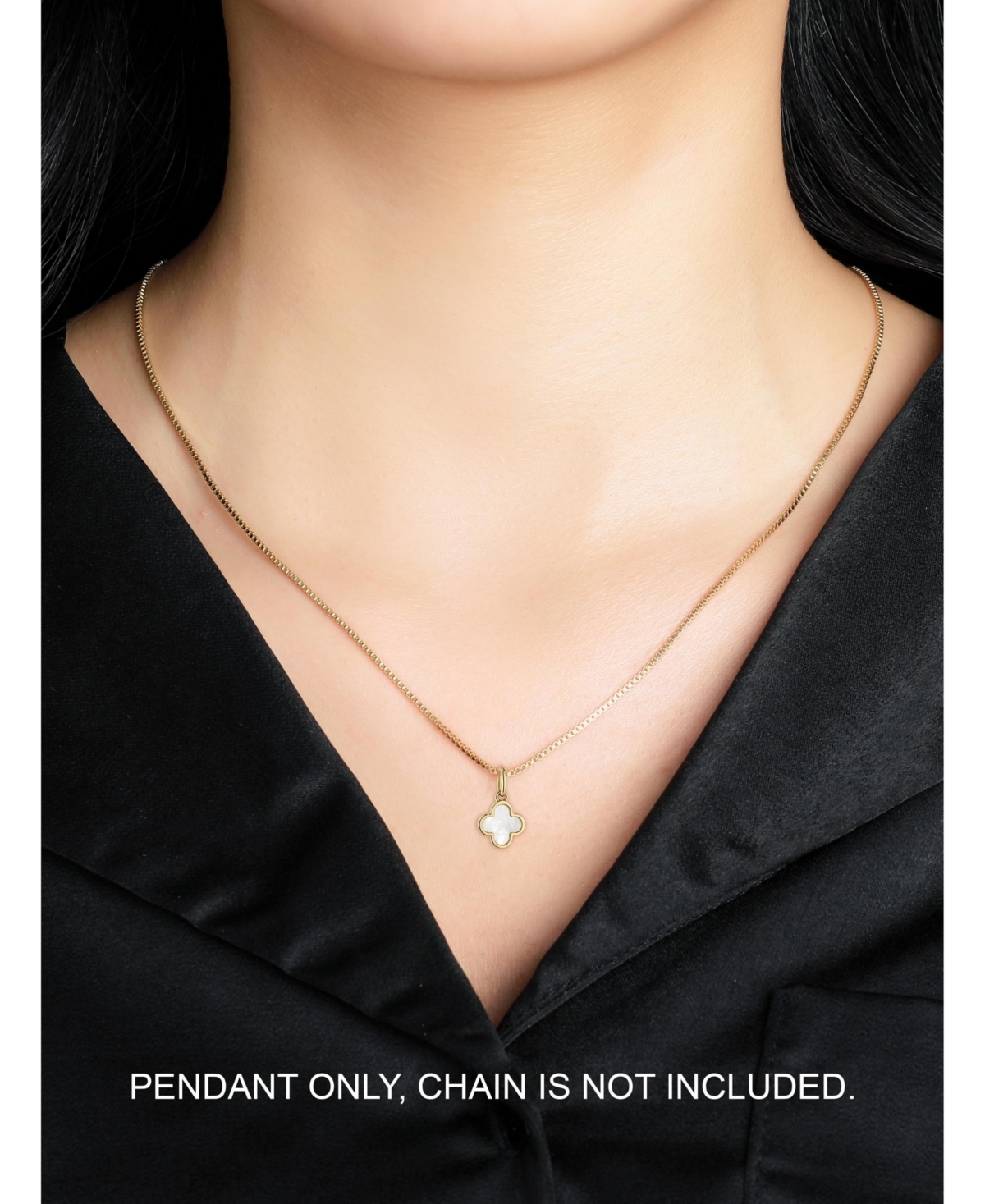 Devata Mother of Pearl Clover Pendant in 14K Gold
