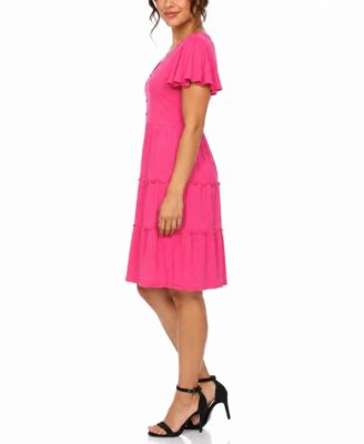 macys hot pink dress Pink Flowy Ball Dresses Prom Fancy Flowy Dresses Evening Gown Macys Light  Pink Dress Macys