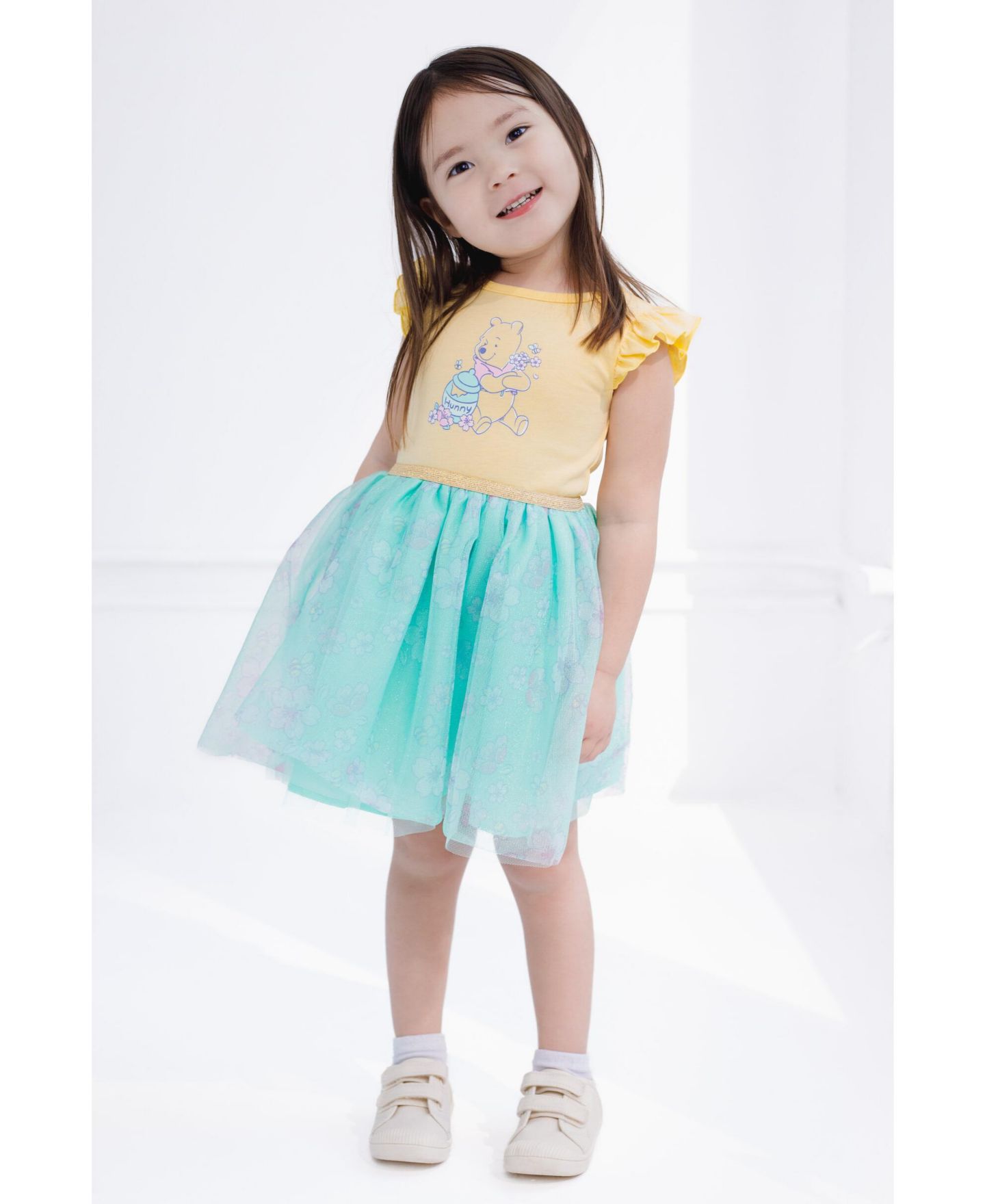 Платье Winnie the Pooh Flutter Sleeve Tulle Tutu Dress для девочек-малышей, цвет: Жёлтый — фото 3