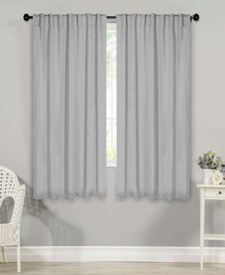 Solid Machine Washable Room Darkening Blackout Curtains with Back Tabs