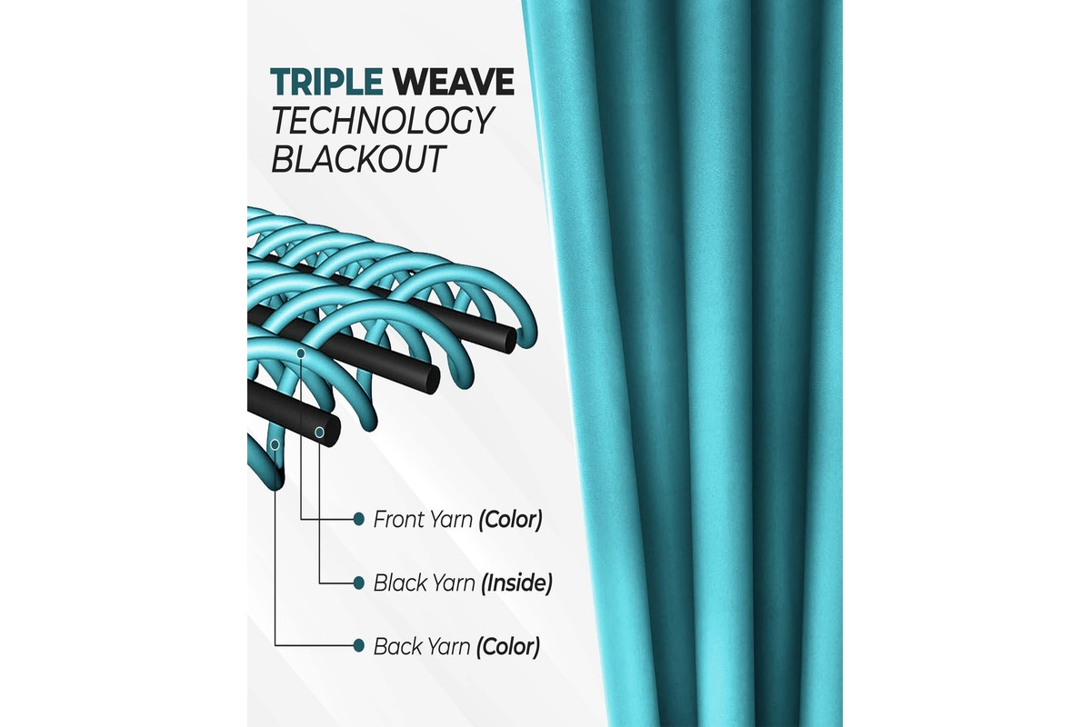 Superior Washable Leaves Room Darkening Back Tab Curtains
