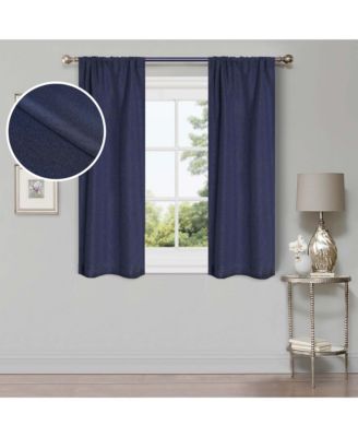 Linen Room Darkening Rod Pocket 2-Panel Curtain Set