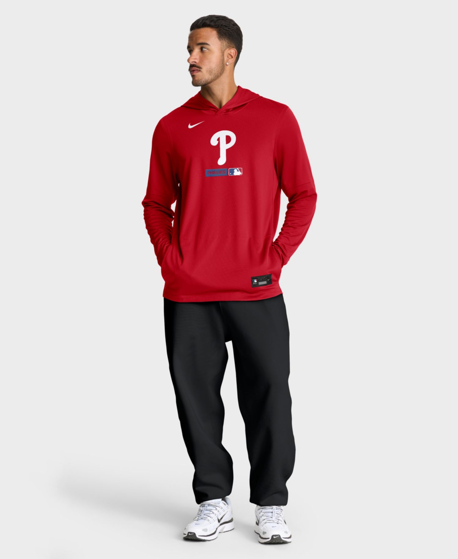 Men's Red Philadelphia Phillies Authentic Collection Dri-FIT Long Sleeve Hoodie