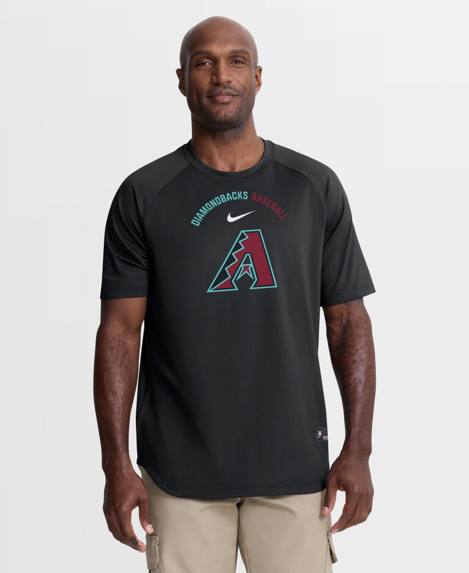 Men's Black Arizona Diamondbacks Authentic Collection Batting Practice Pre-Game Raglan Dri-FIT T-Shirt
