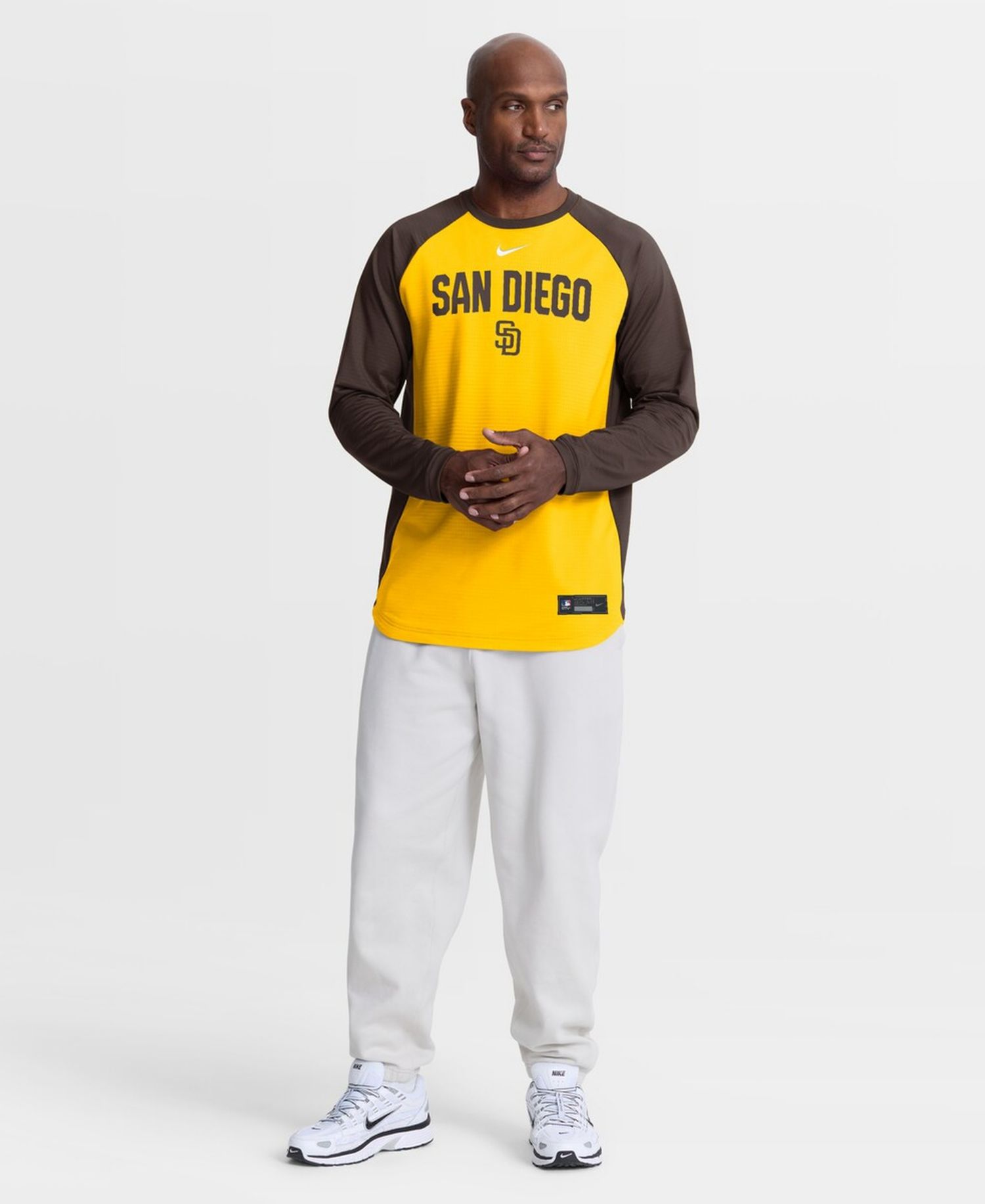 Men's Gold San Diego Padres Authentic Collection Raglan Dri-FIT Sweatshirt