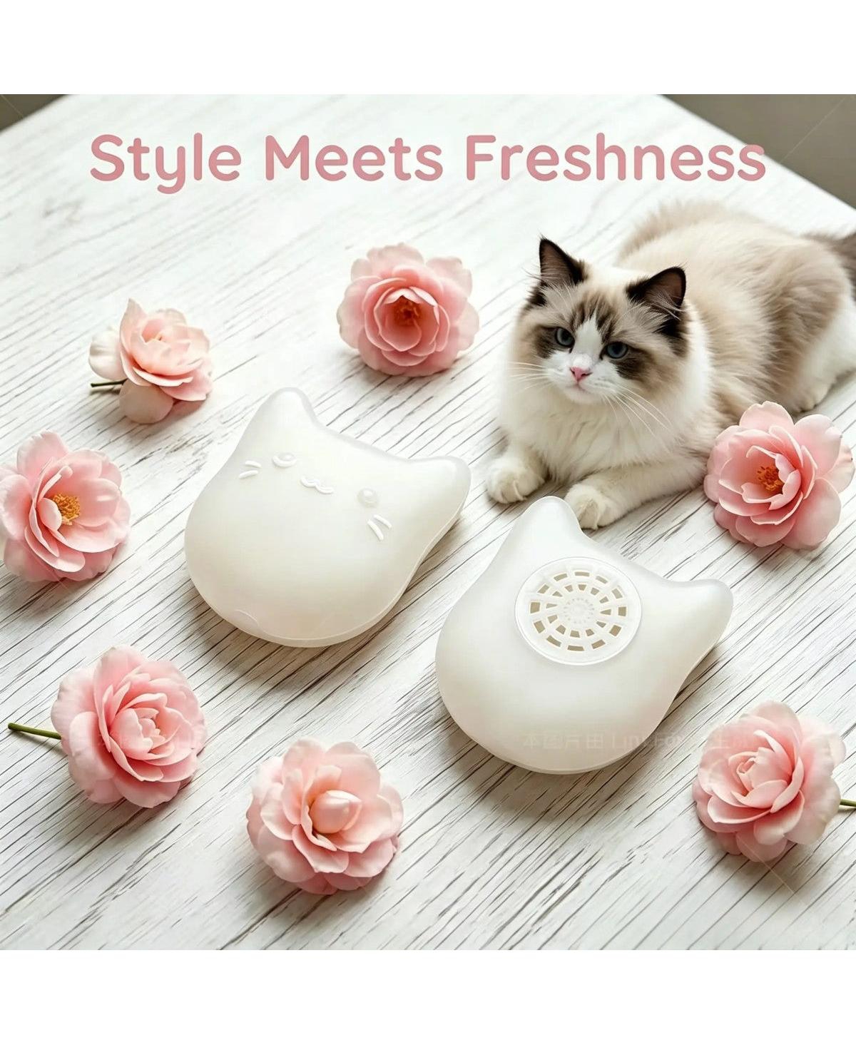 Cumrige 2-Pack Universal Cat Litter Box Deodorizing Pods, Long-Lasting Fresh Scent Refresher for Automatic and Standard Litter Boxes