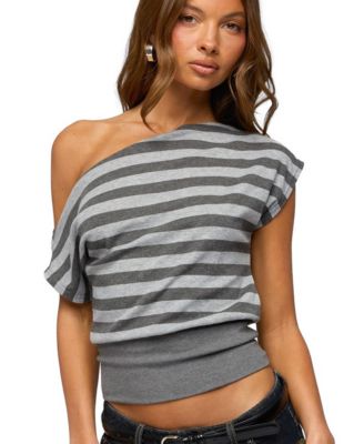 Women's Kittie Striped Off Shoulder Top