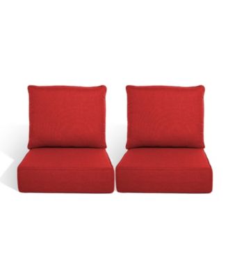 24"x 22" Outdoor Deep Seat Cushion Set, 6-inch Thicken Waterproof Patio Furniture Cushions with Removable Cover, 2 Sets