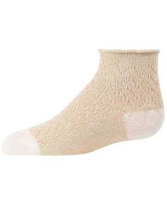 Kids Fuzzy Shimmer Cotton Blend Anklet Socks